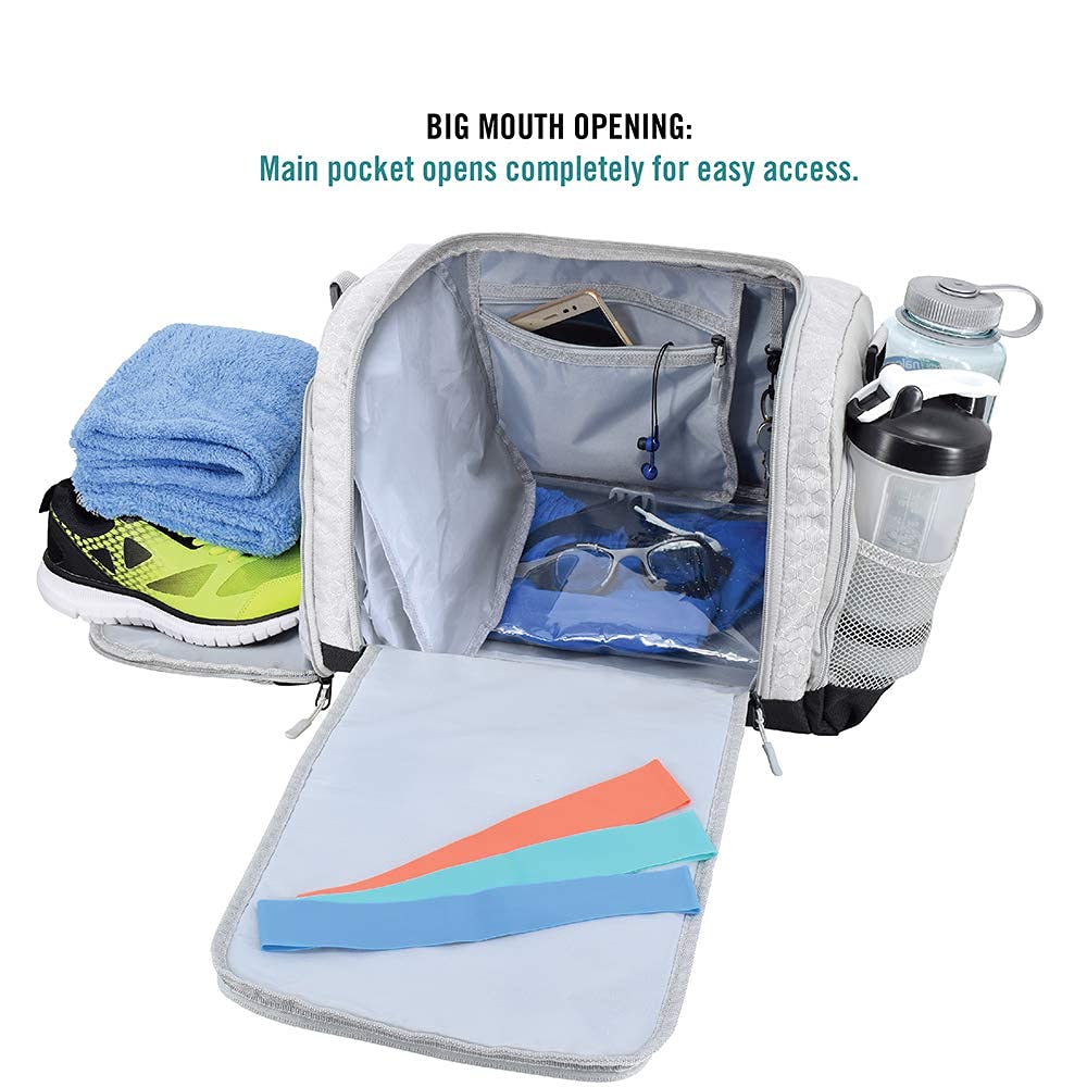 Ultimate Gym Bag 2.0: The Durable Crowdsource Designed Duffel Bag with 10 Optimal Compartments Including Water Resistant Pouch