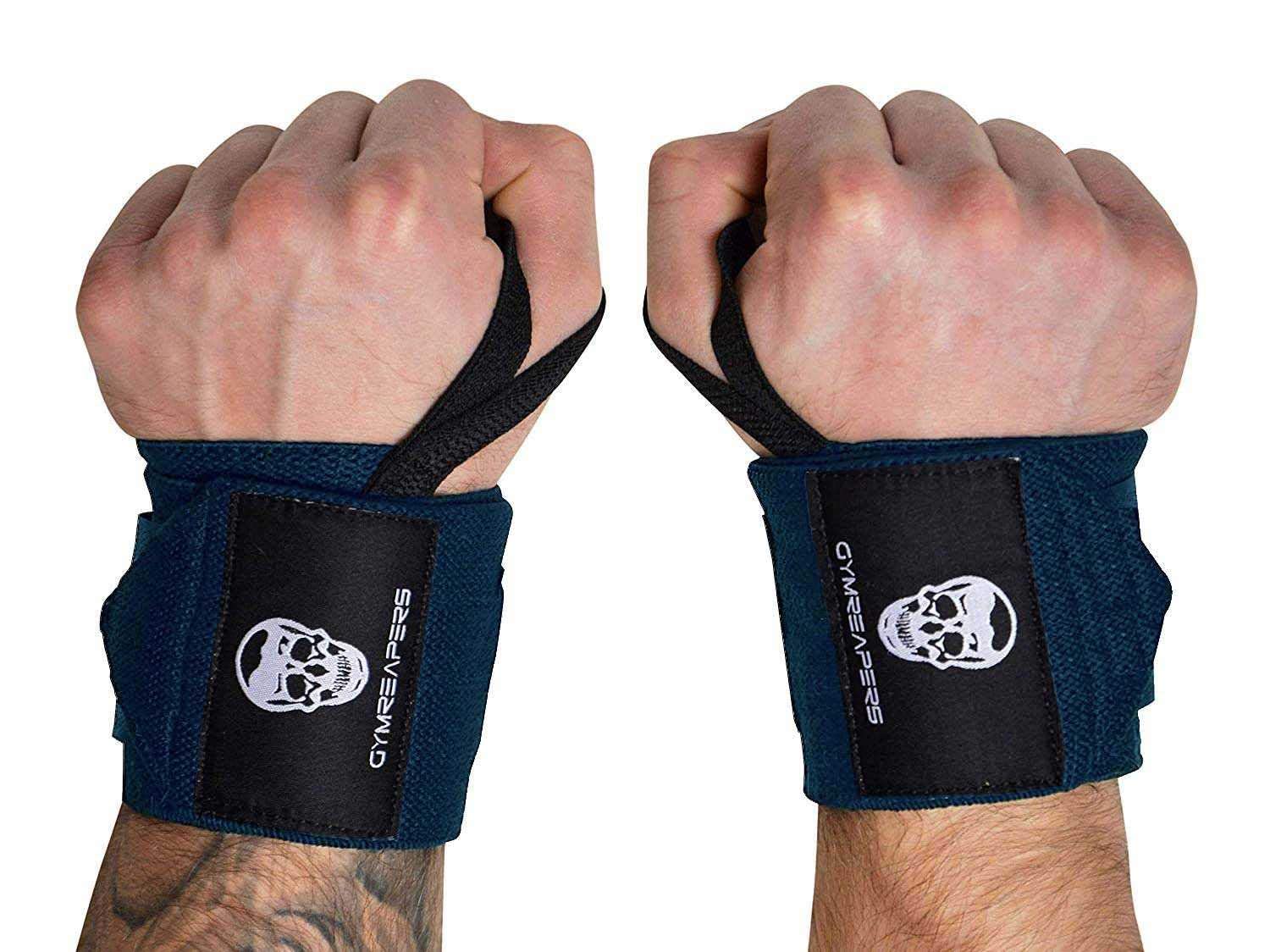 Gymreapers Weightlifting Wrist Wraps (IPF Approved) Professional Quality Wrist Support with Heavy Duty Thumb Loop - Best Wrap for Powerlifting Competition, Strength Training, Bodybuilding