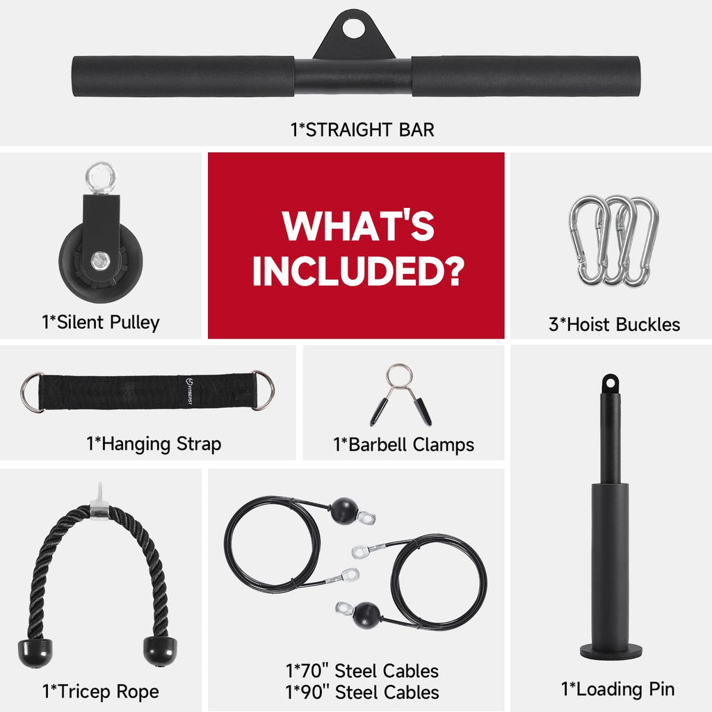 FitBeast Pulley System Gym, Cable Weight Pulley System for Gym LAT Pulldown, Biceps Curl Workout, Ideal Home Gym Equipment for Forearm, Shoulder, Strength Training