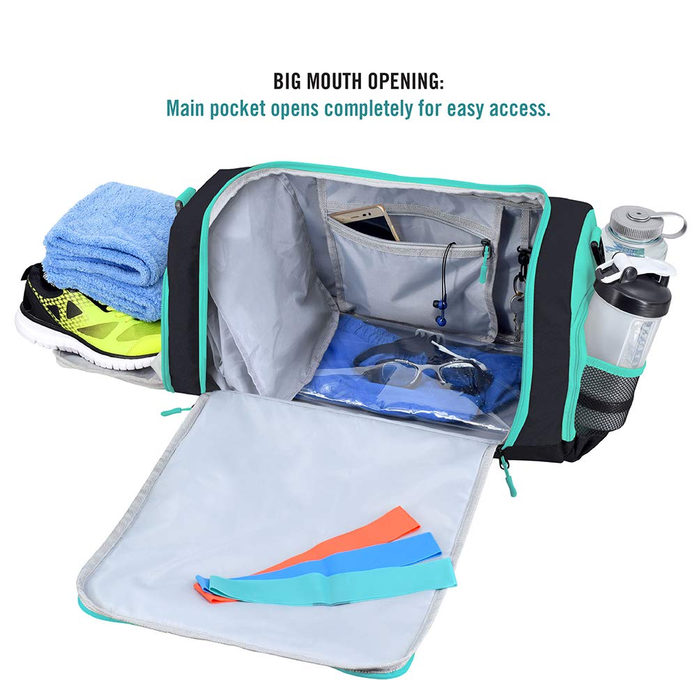 Ultimate Gym Bag 2.0: The Durable Crowdsource Designed Duffel Bag with 10 Optimal Compartments Including Water Resistant Pouch