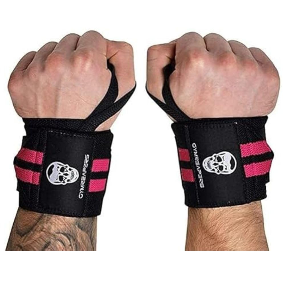Gymreapers Weightlifting Wrist Wraps (IPF Approved) Professional Quality Wrist Support with Heavy Duty Thumb Loop - Best Wrap for Powerlifting Competition, Strength Training, Bodybuilding