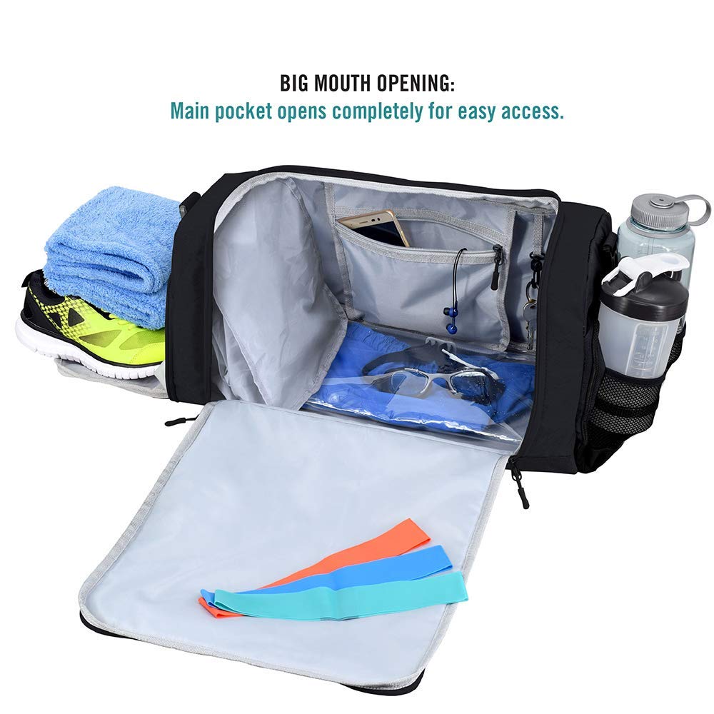 Ultimate Gym Bag 2.0: The Durable Crowdsource Designed Duffel Bag with 10 Optimal Compartments Including Water Resistant Pouch