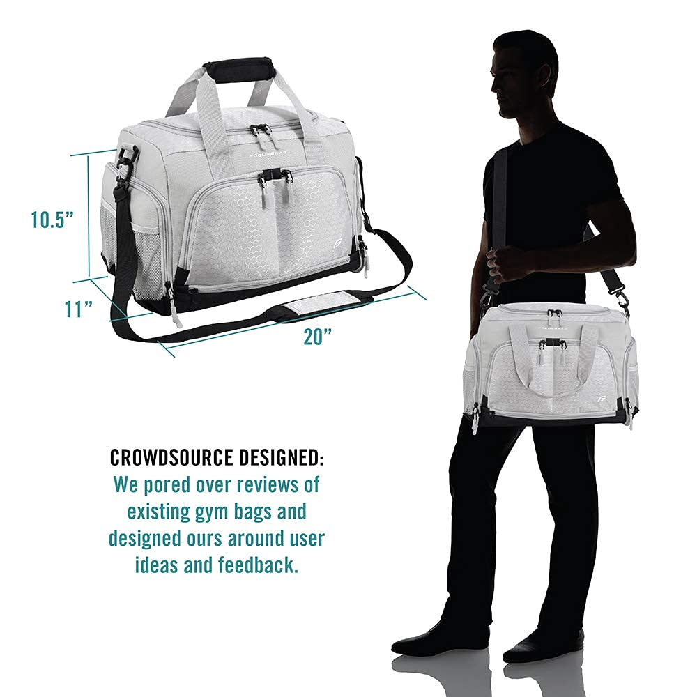 Ultimate Gym Bag 2.0: The Durable Crowdsource Designed Duffel Bag with 10 Optimal Compartments Including Water Resistant Pouch