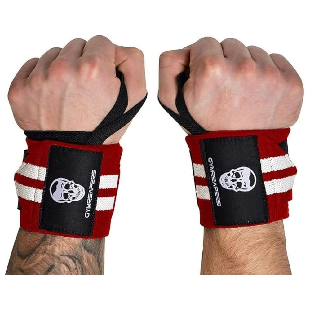Gymreapers Weightlifting Wrist Wraps (IPF Approved) Professional Quality Wrist Support with Heavy Duty Thumb Loop - Best Wrap for Powerlifting Competition, Strength Training, Bodybuilding