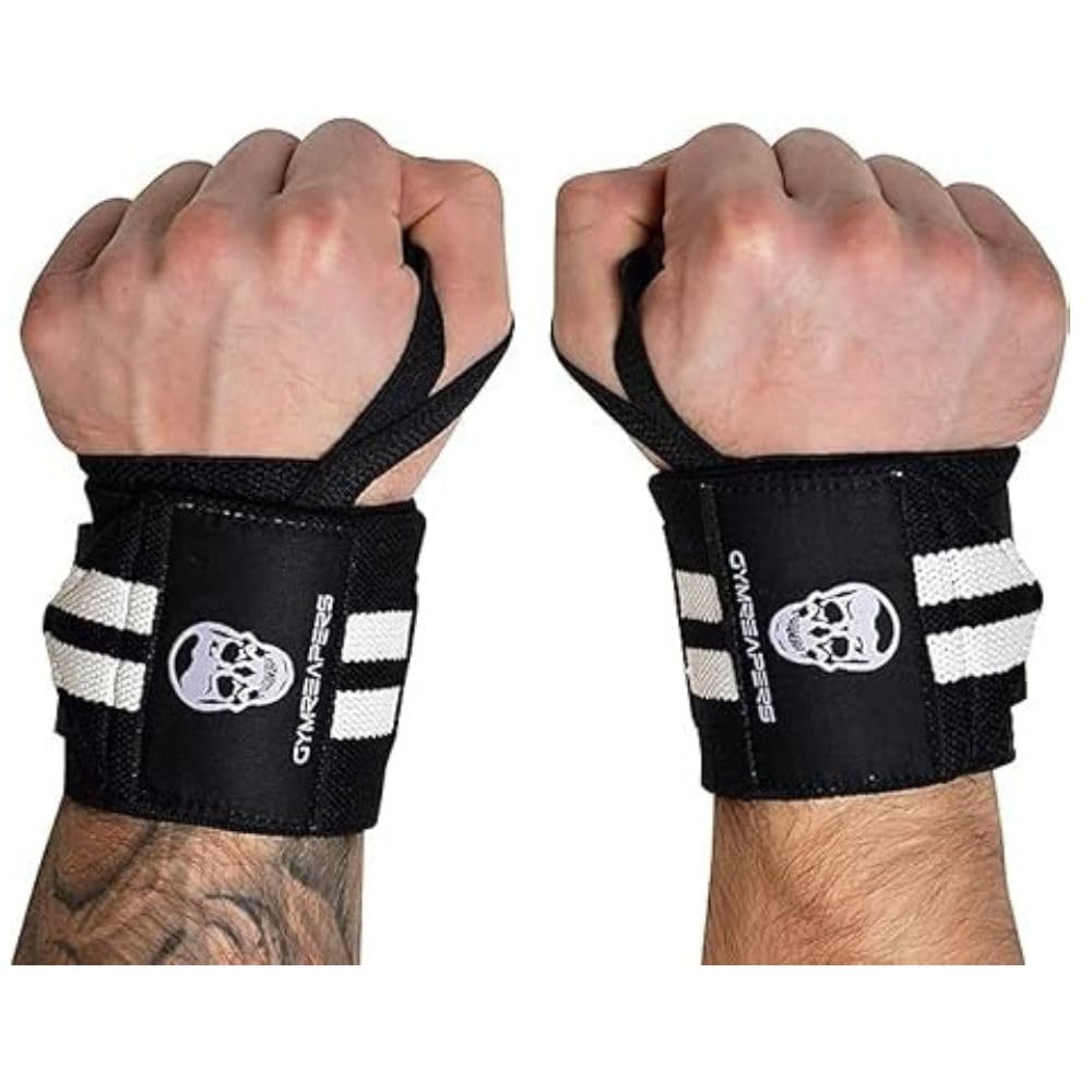 Gymreapers Weightlifting Wrist Wraps (IPF Approved) Professional Quality Wrist Support with Heavy Duty Thumb Loop - Best Wrap for Powerlifting Competition, Strength Training, Bodybuilding