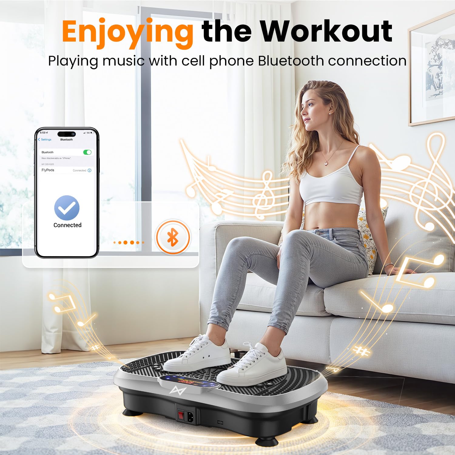 AXV Vibration Plate Fitness Platform Exercise Machine Vibrating Shaking Full Body Shaker Workout Vibrate Stand Shake Board Sport for Weight Loss Fat Burner for Gym Home Office