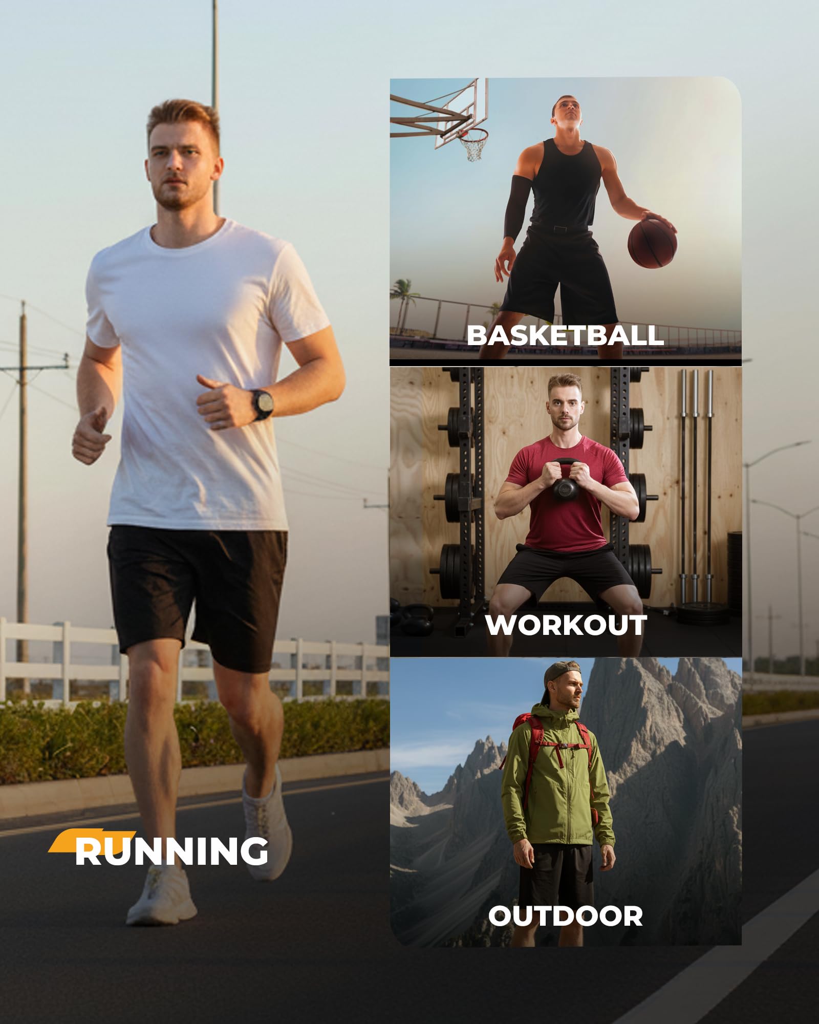 4 Pack Gym Mens Shorts - Basketball Athletic Shorts with Pockets Fitness Clothing Black Workout Quick Dry Shorts