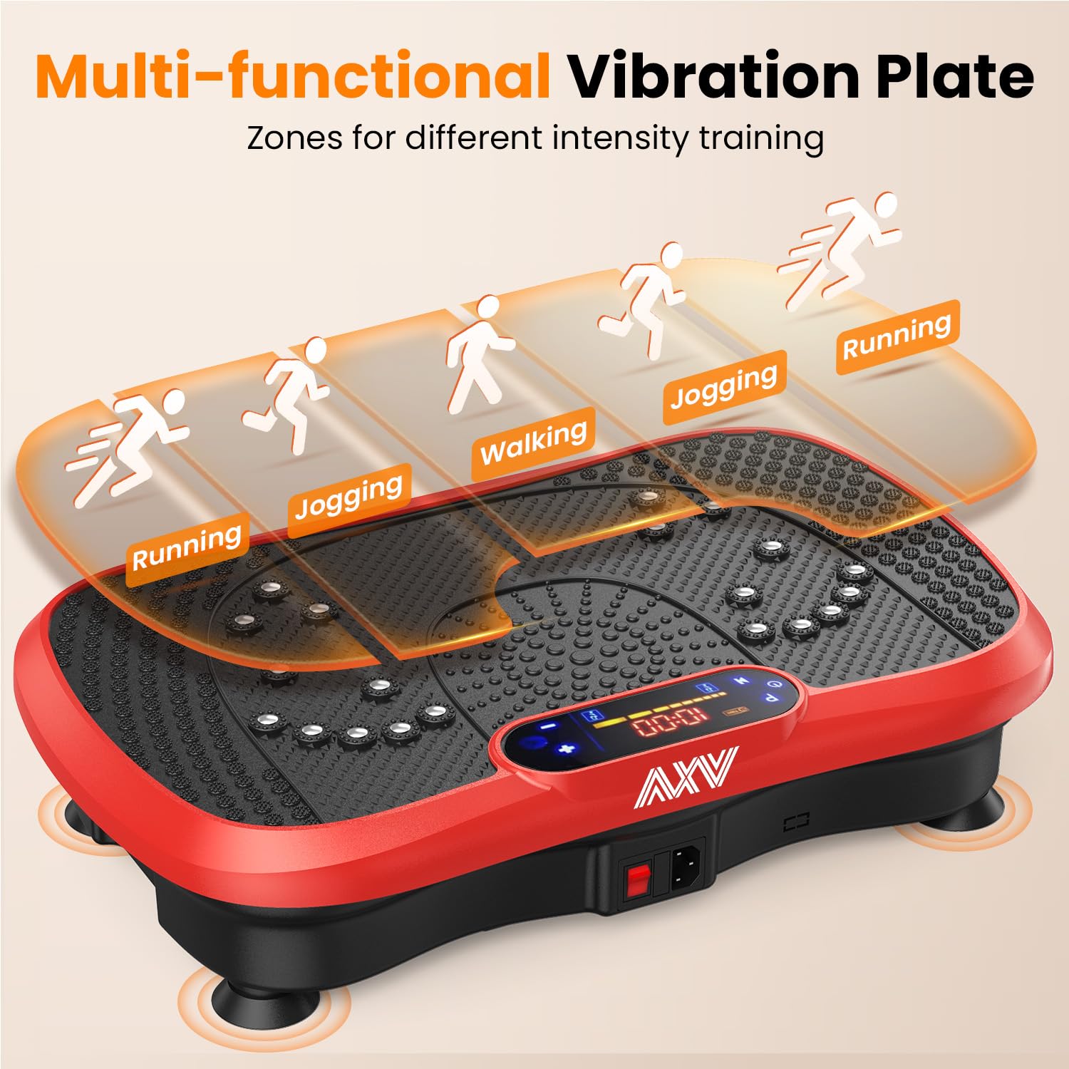 AXV Vibration Plate Fitness Platform Exercise Machine Vibrating Shaking Full Body Shaker Workout Vibrate Stand Shake Board Sport for Weight Loss Fat Burner for Gym Home Office