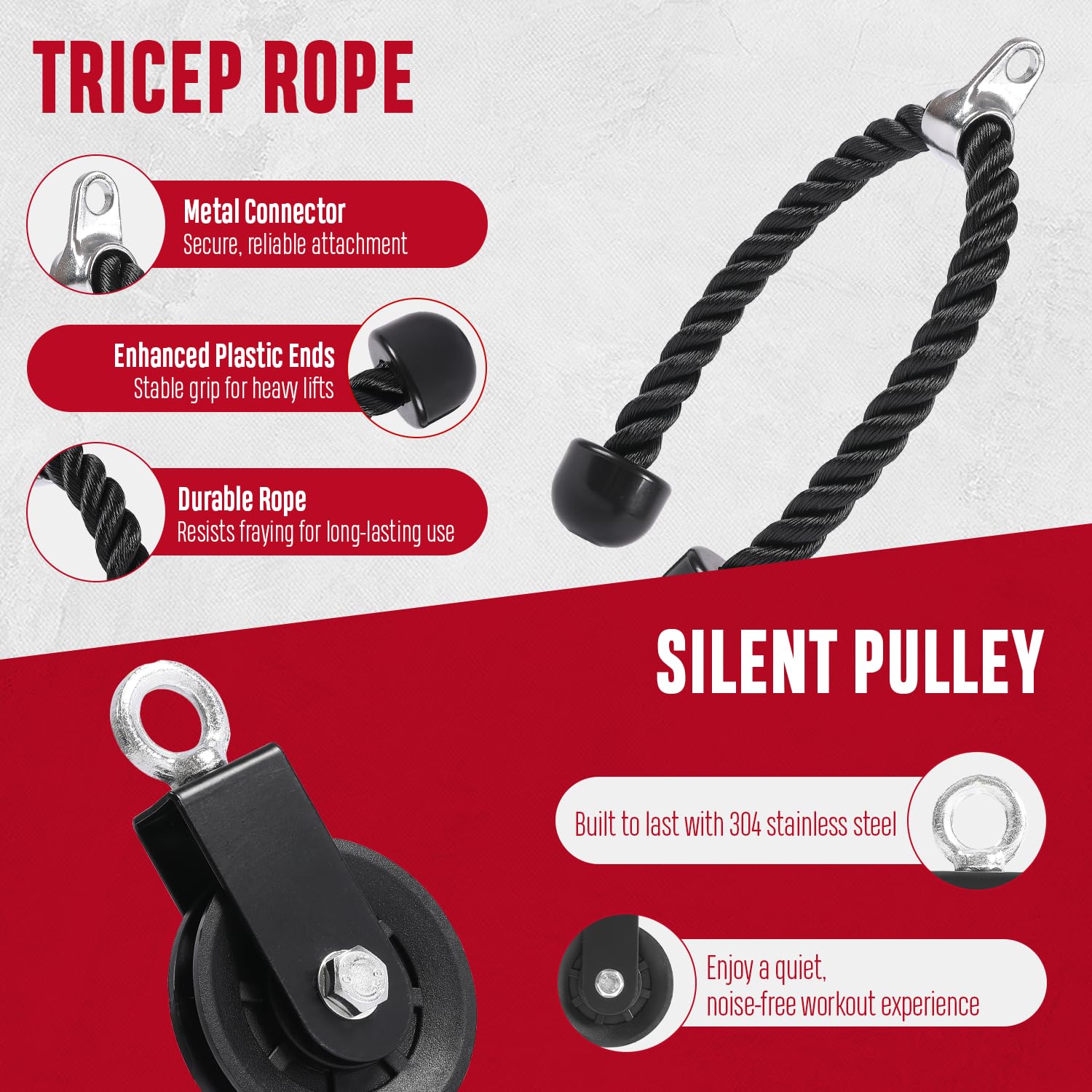 FitBeast Pulley System Gym, Cable Weight Pulley System for Gym LAT Pulldown, Biceps Curl Workout, Ideal Home Gym Equipment for Forearm, Shoulder, Strength Training