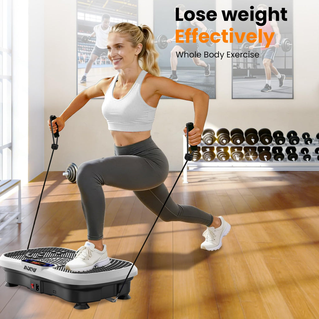 AXV Vibration Plate Fitness Platform Exercise Machine Vibrating Shaking Full Body Shaker Workout Vibrate Stand Shake Board Sport for Weight Loss Fat Burner for Gym Home Office