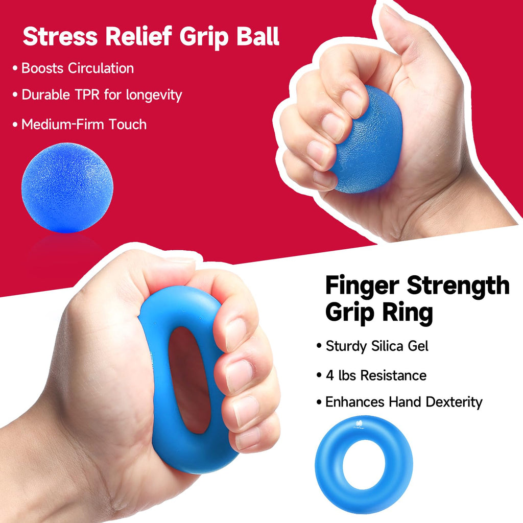 FitBeast Grip Strengthener Forearm Strengthener Hand Grips Strengthener Kit - 5 Pack Adjustable Resistance