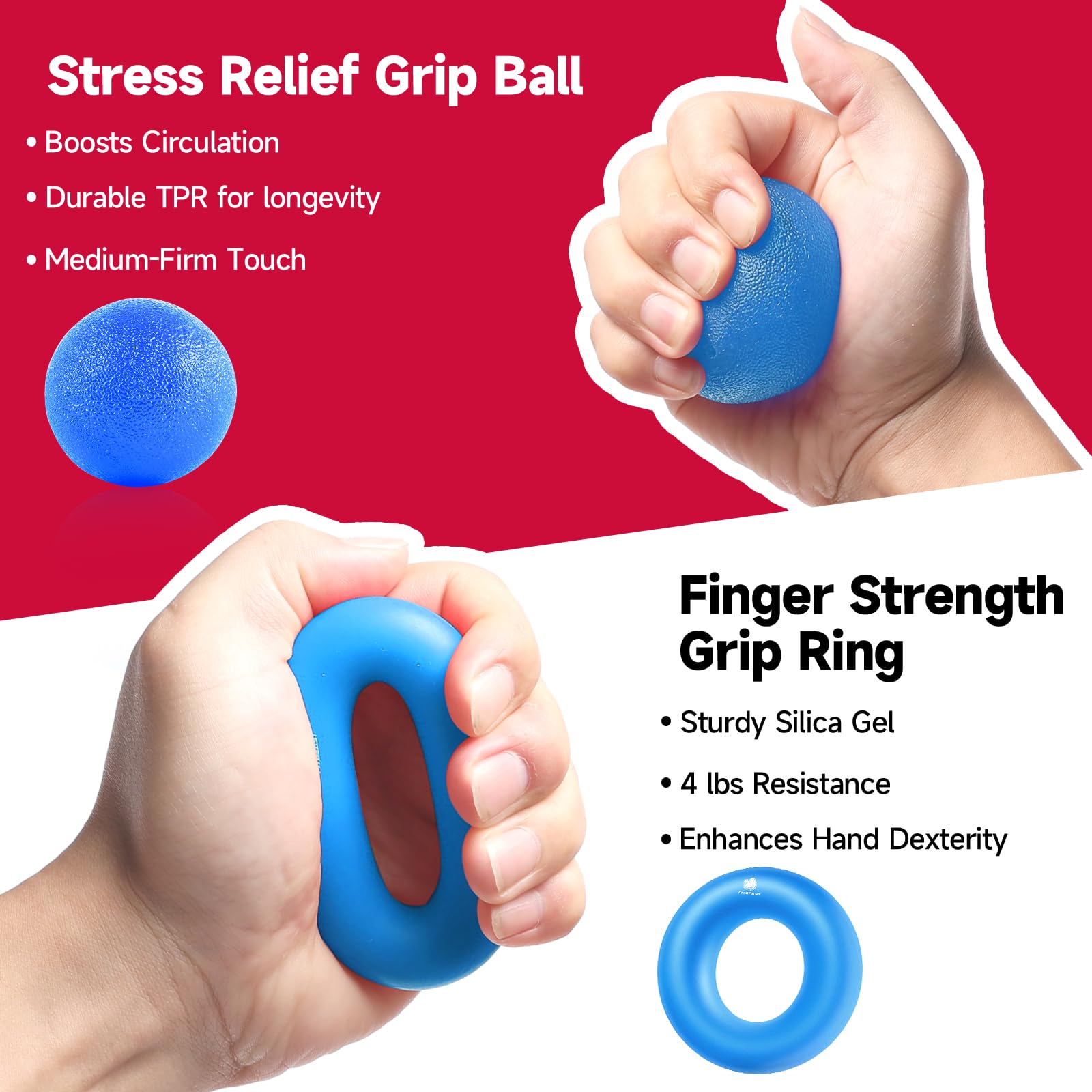 FitBeast Grip Strengthener Forearm Strengthener Hand Grips Strengthener Kit - 5 Pack Adjustable Resistance