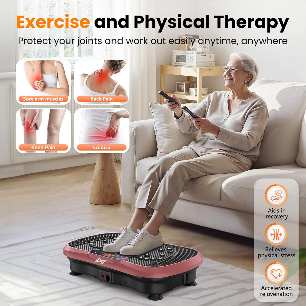 AXV Vibration Plate Fitness Platform Exercise Machine Vibrating Shaking Full Body Shaker Workout Vibrate Stand Shake Board Sport for Weight Loss Fat Burner for Gym Home Office