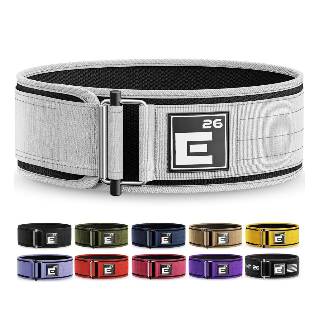 Element 26 Self-Locking Weight Lifting Belt - 4-Inch Nylon Support for Men and Women - Squat and Deadlift - Gym Training
