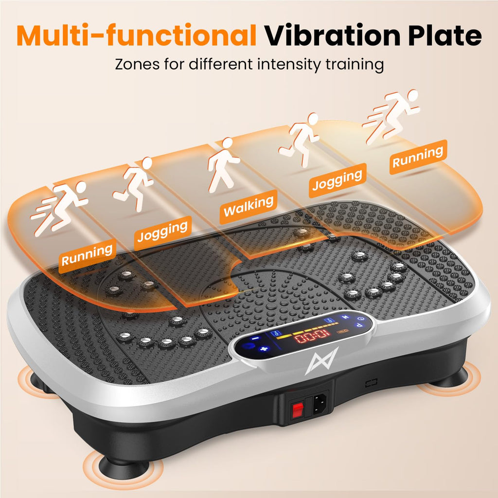AXV Vibration Plate Fitness Platform Exercise Machine Vibrating Shaking Full Body Shaker Workout Vibrate Stand Shake Board Sport for Weight Loss Fat Burner for Gym Home Office
