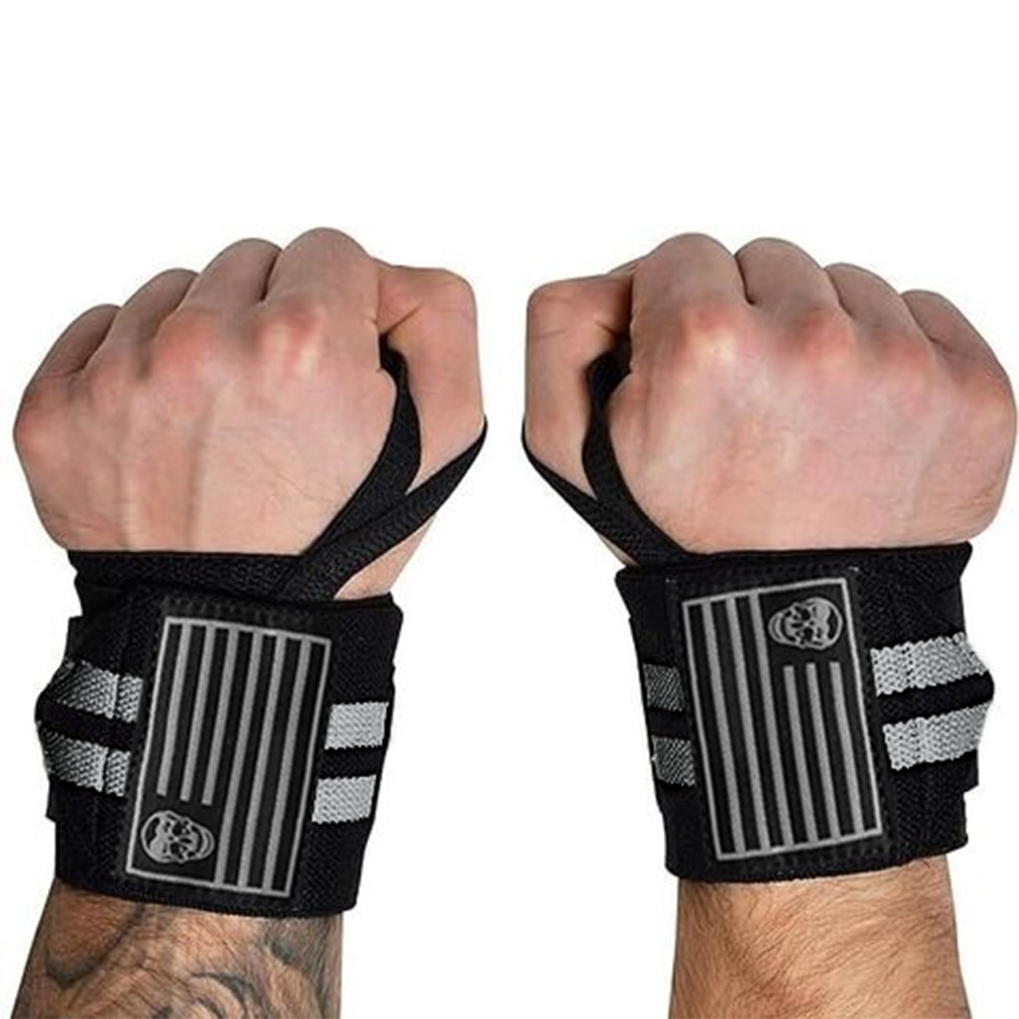 Gymreapers Weightlifting Wrist Wraps (IPF Approved) Professional Quality Wrist Support with Heavy Duty Thumb Loop - Best Wrap for Powerlifting Competition, Strength Training, Bodybuilding