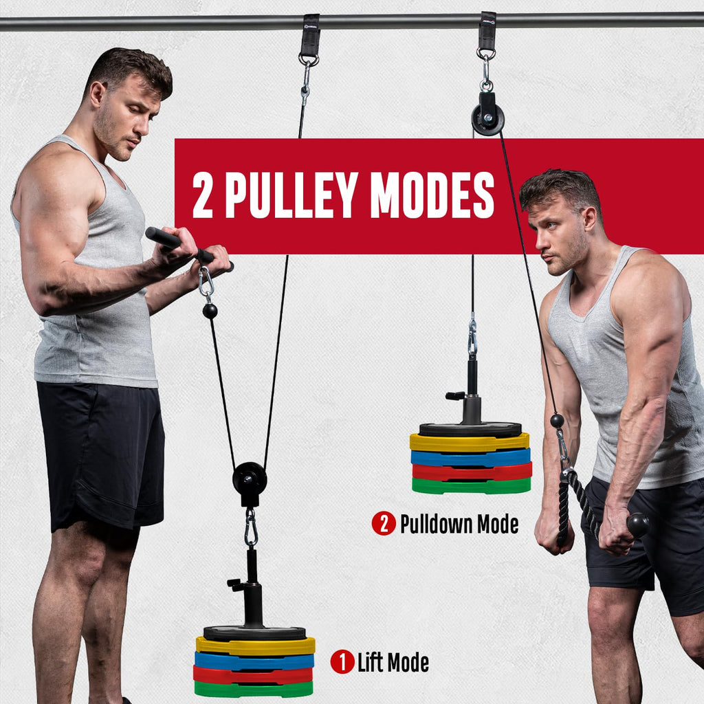 FitBeast Pulley System Gym, Cable Weight Pulley System for Gym LAT Pulldown, Biceps Curl Workout, Ideal Home Gym Equipment for Forearm, Shoulder, Strength Training