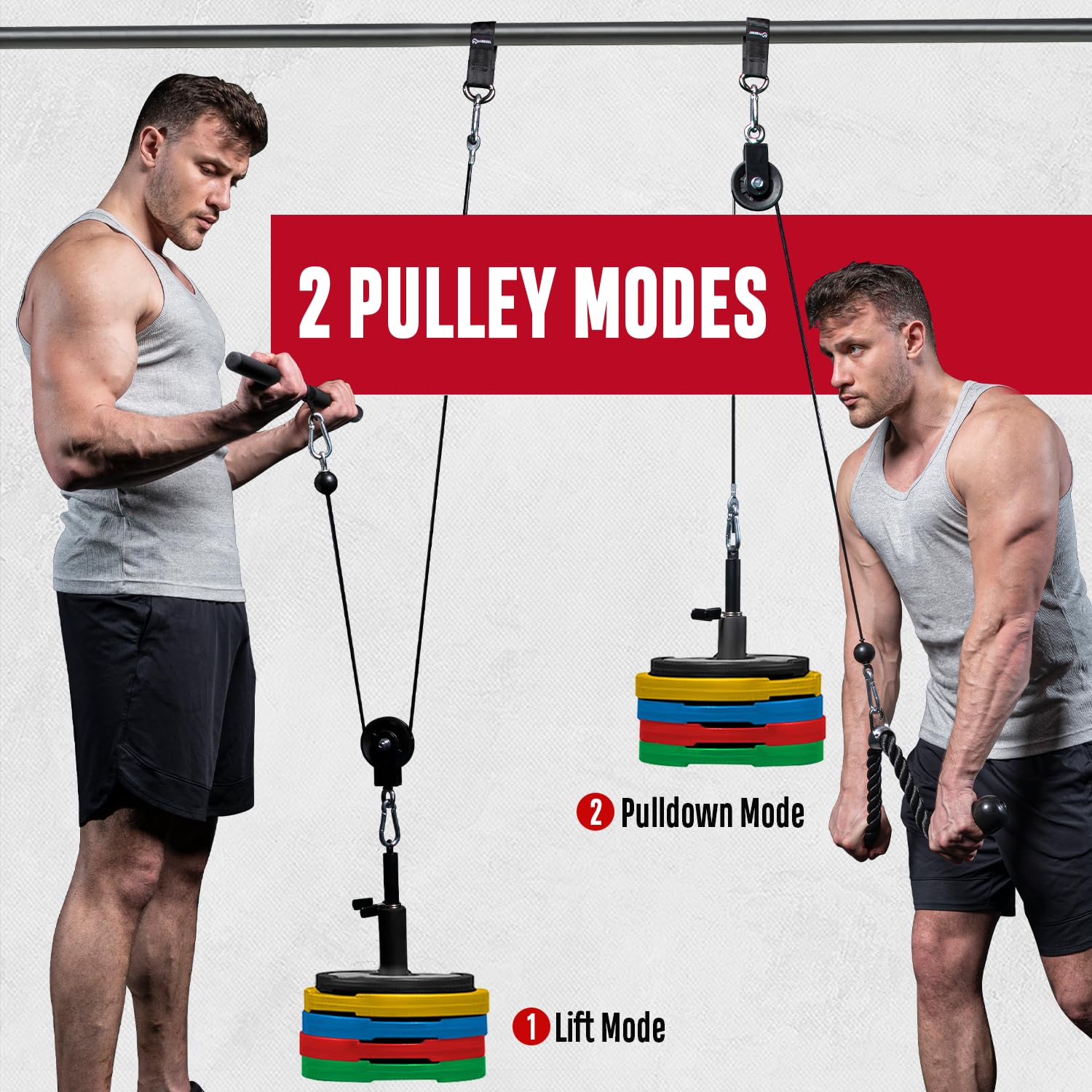 FitBeast Pulley System Gym, Cable Weight Pulley System for Gym LAT Pulldown, Biceps Curl Workout, Ideal Home Gym Equipment for Forearm, Shoulder, Strength Training