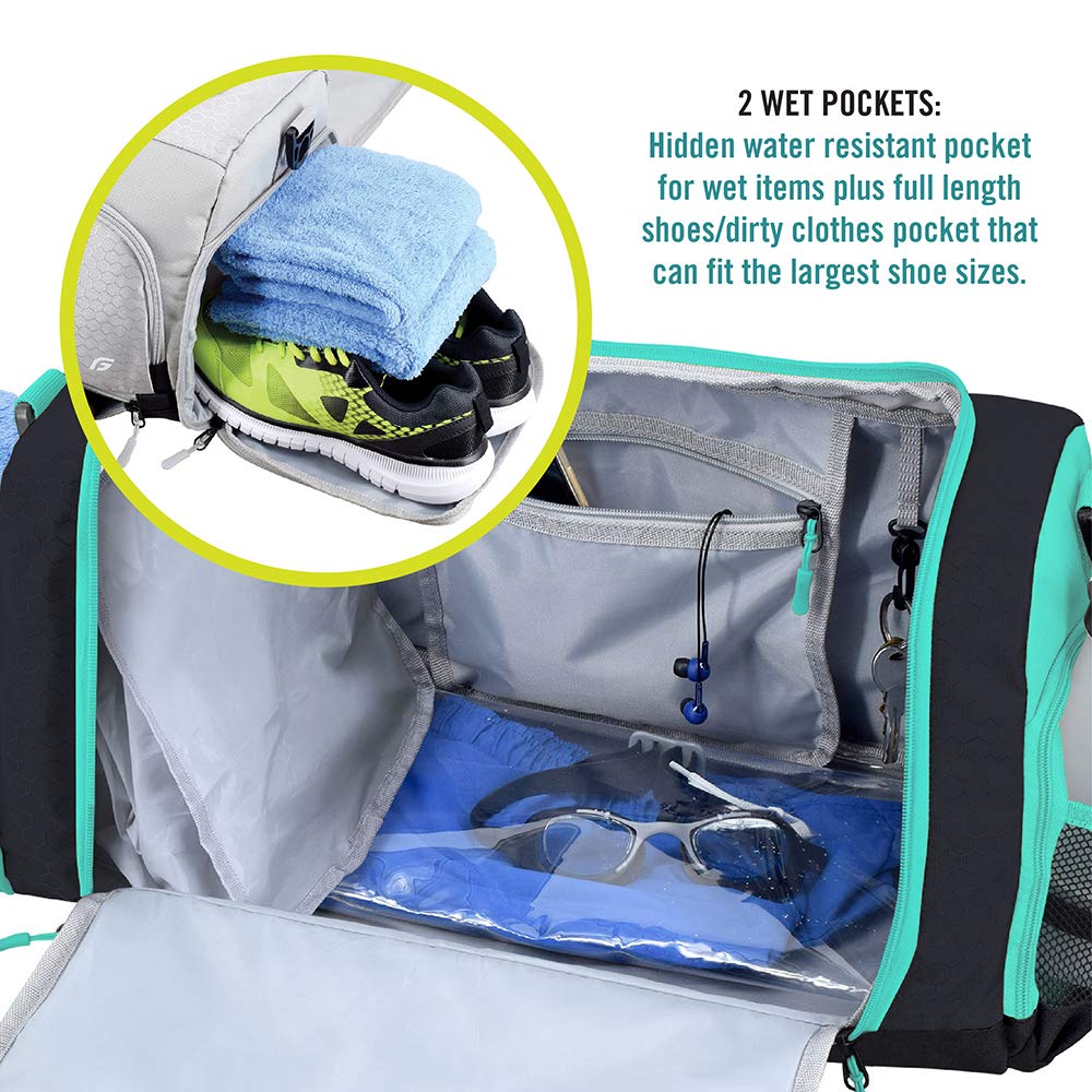 Ultimate Gym Bag 2.0: The Durable Crowdsource Designed Duffel Bag with 10 Optimal Compartments Including Water Resistant Pouch