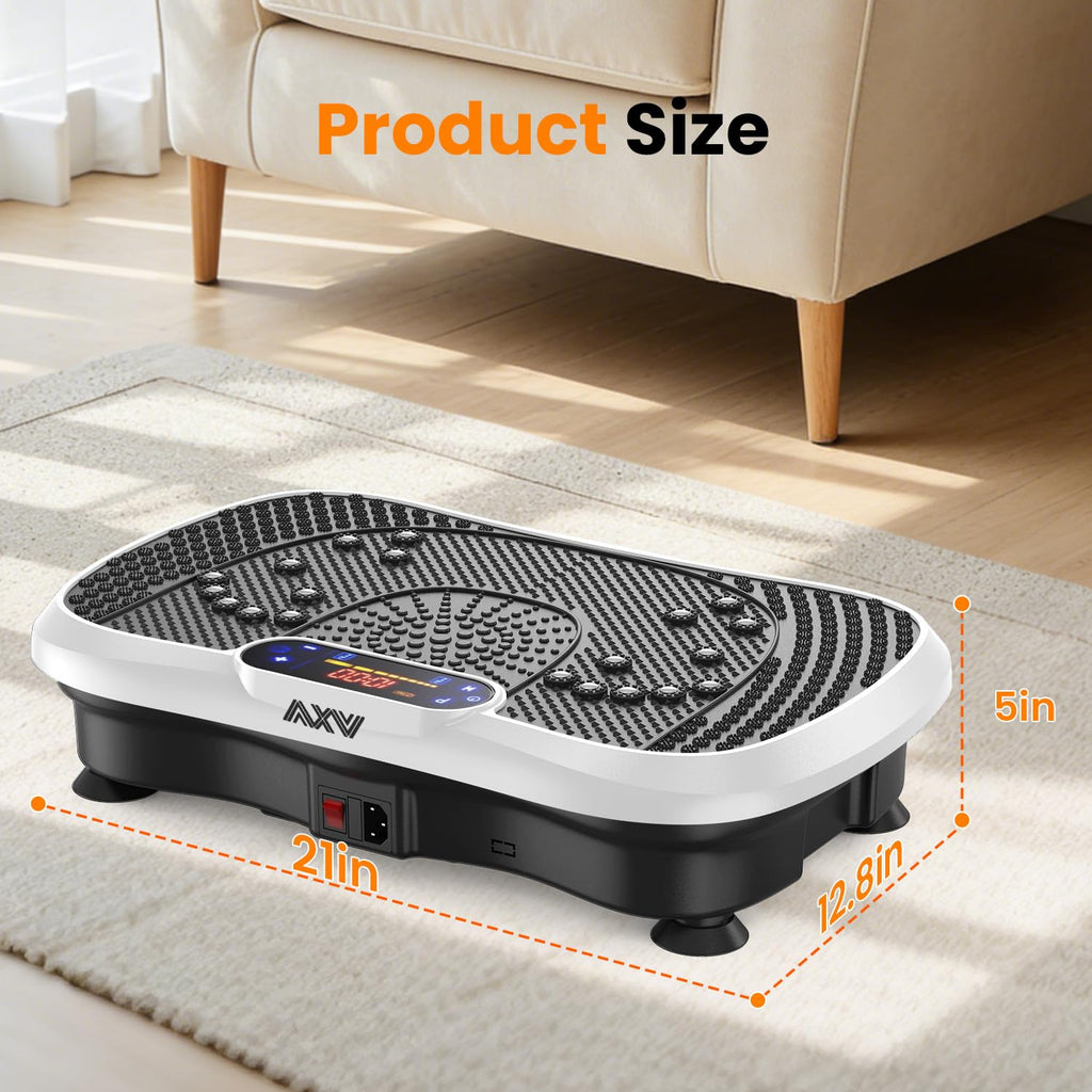 AXV Vibration Plate Fitness Platform Exercise Machine Vibrating Shaking Full Body Shaker Workout Vibrate Stand Shake Board Sport for Weight Loss Fat Burner for Gym Home Office