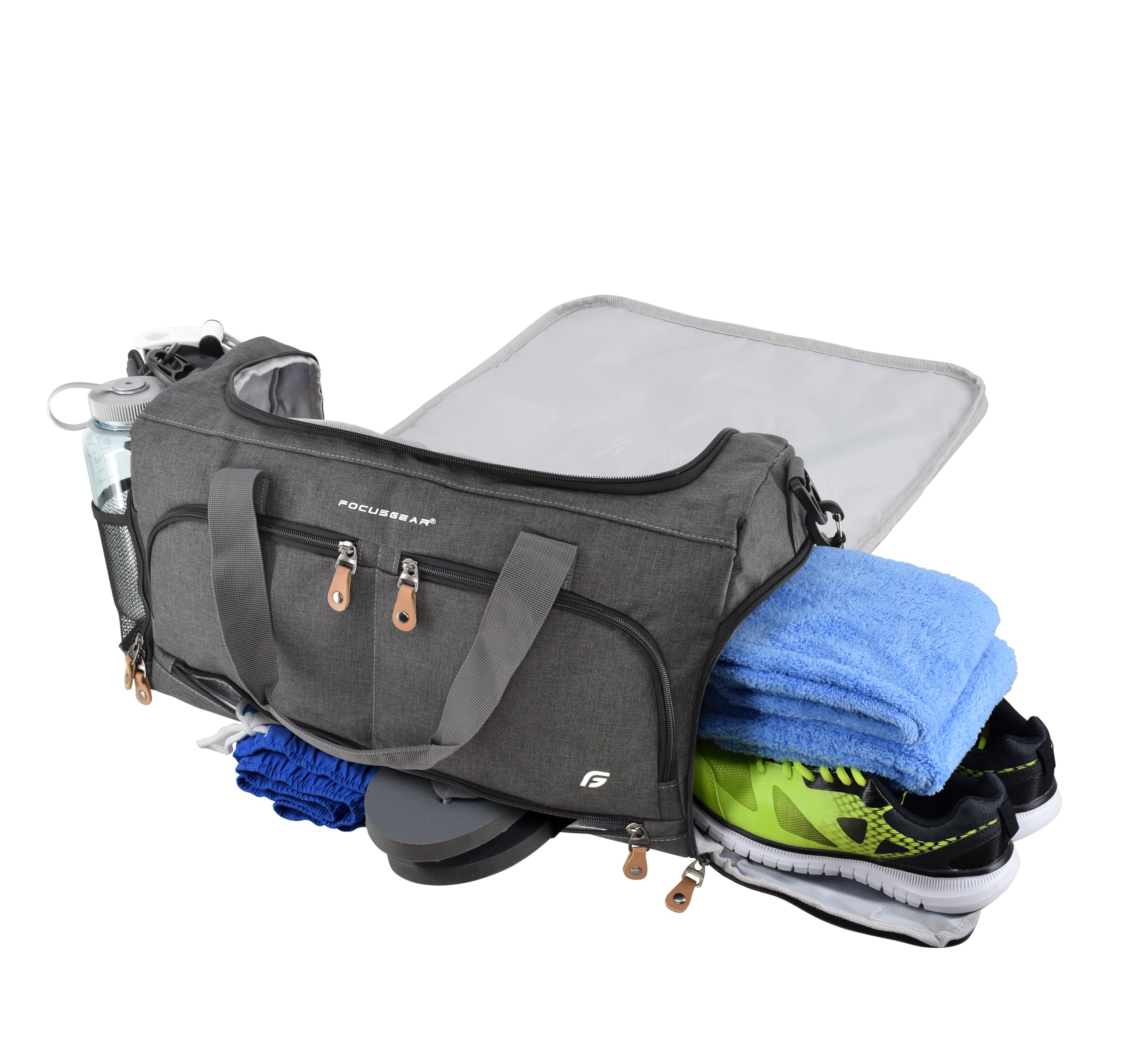 Ultimate Gym Bag 2.0: The Durable Crowdsource Designed Duffel Bag with 10 Optimal Compartments Including Water Resistant Pouch