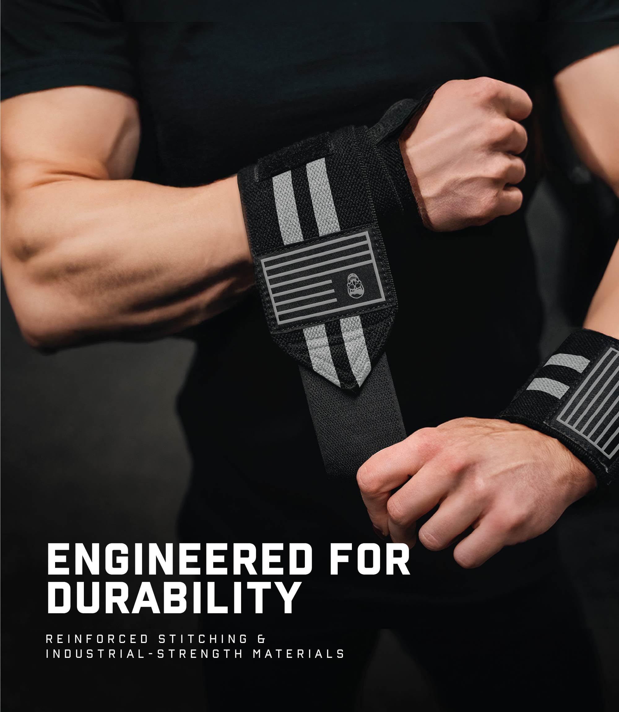 Gymreapers Weightlifting Wrist Wraps (IPF Approved) Professional Quality Wrist Support with Heavy Duty Thumb Loop - Best Wrap for Powerlifting Competition, Strength Training, Bodybuilding