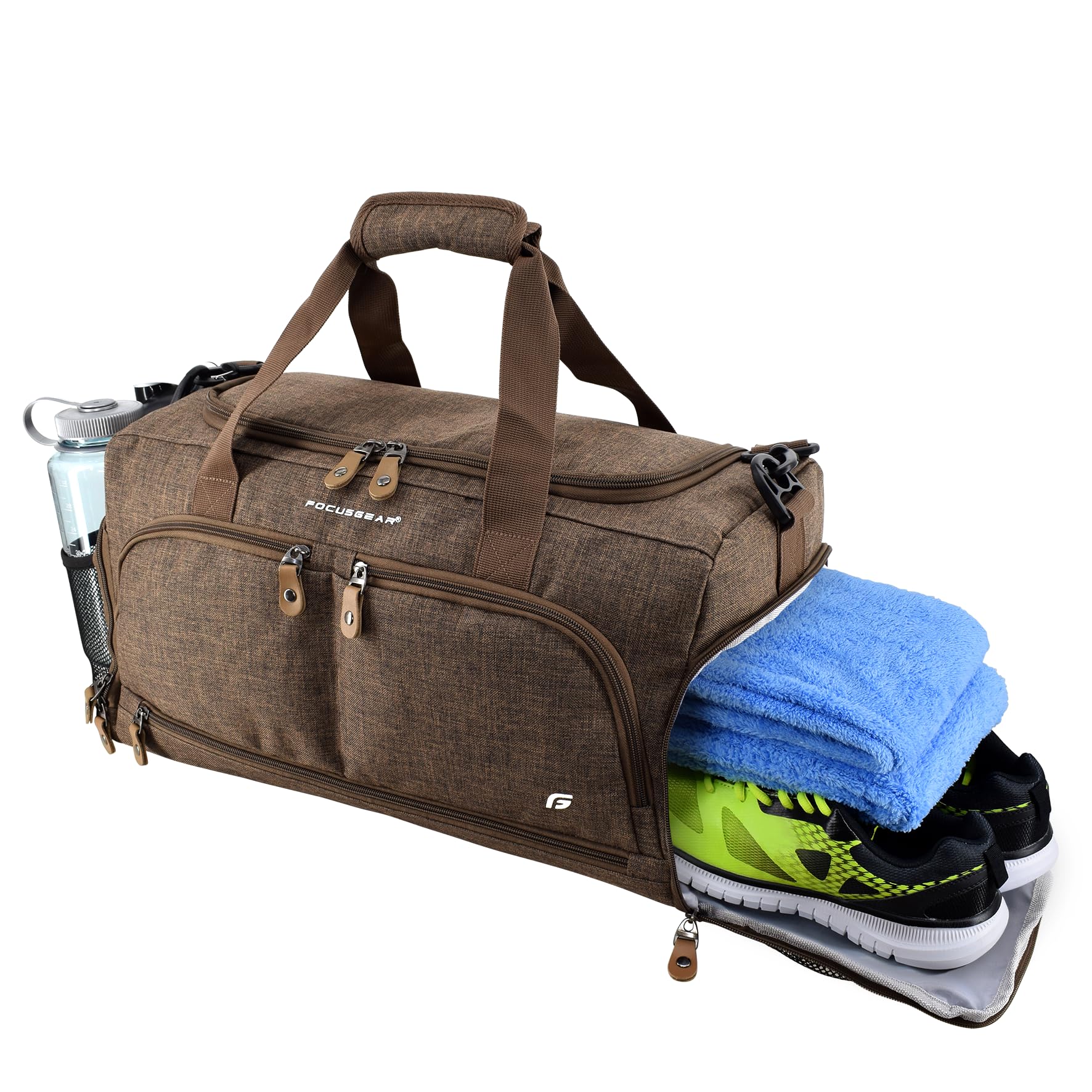 Ultimate Gym Bag 2.0: The Durable Crowdsource Designed Duffel Bag with 10 Optimal Compartments Including Water Resistant Pouch