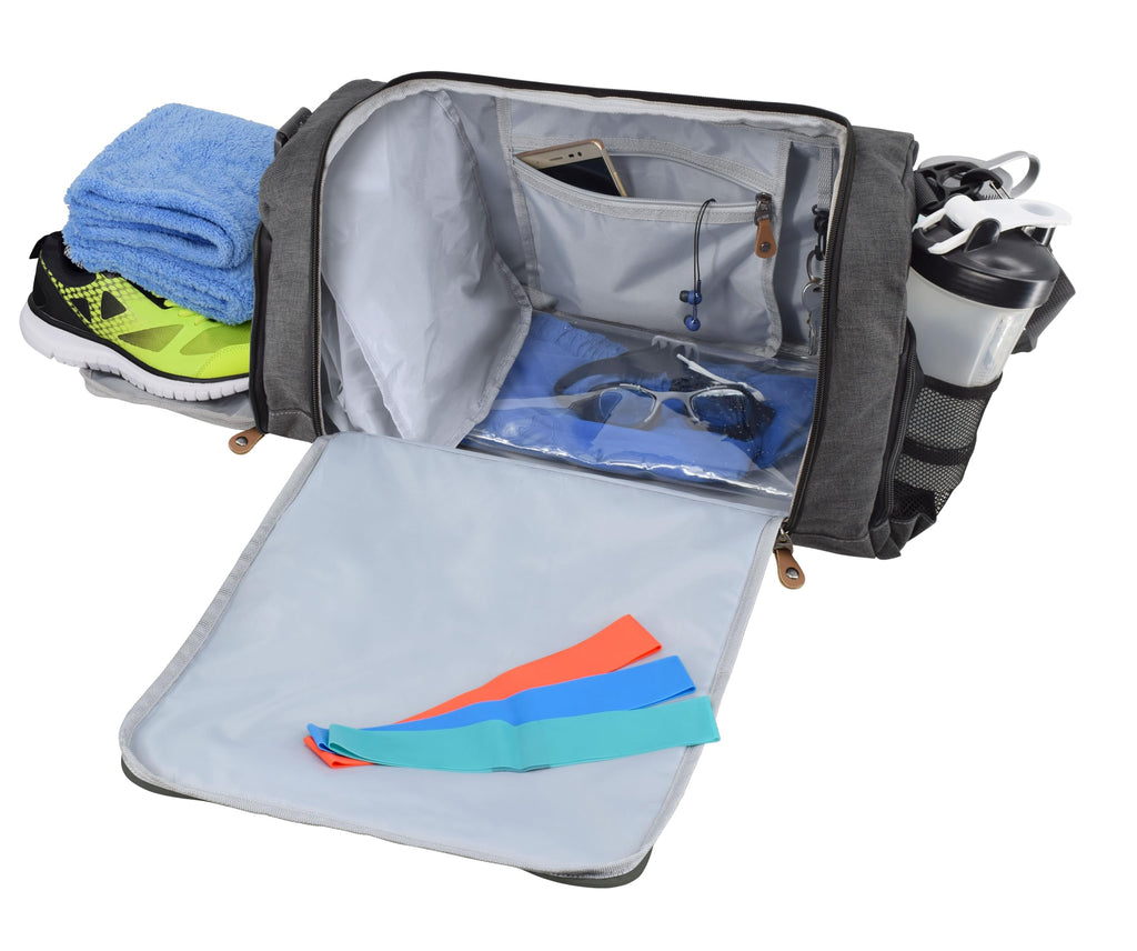 Ultimate Gym Bag 2.0: The Durable Crowdsource Designed Duffel Bag with 10 Optimal Compartments Including Water Resistant Pouch