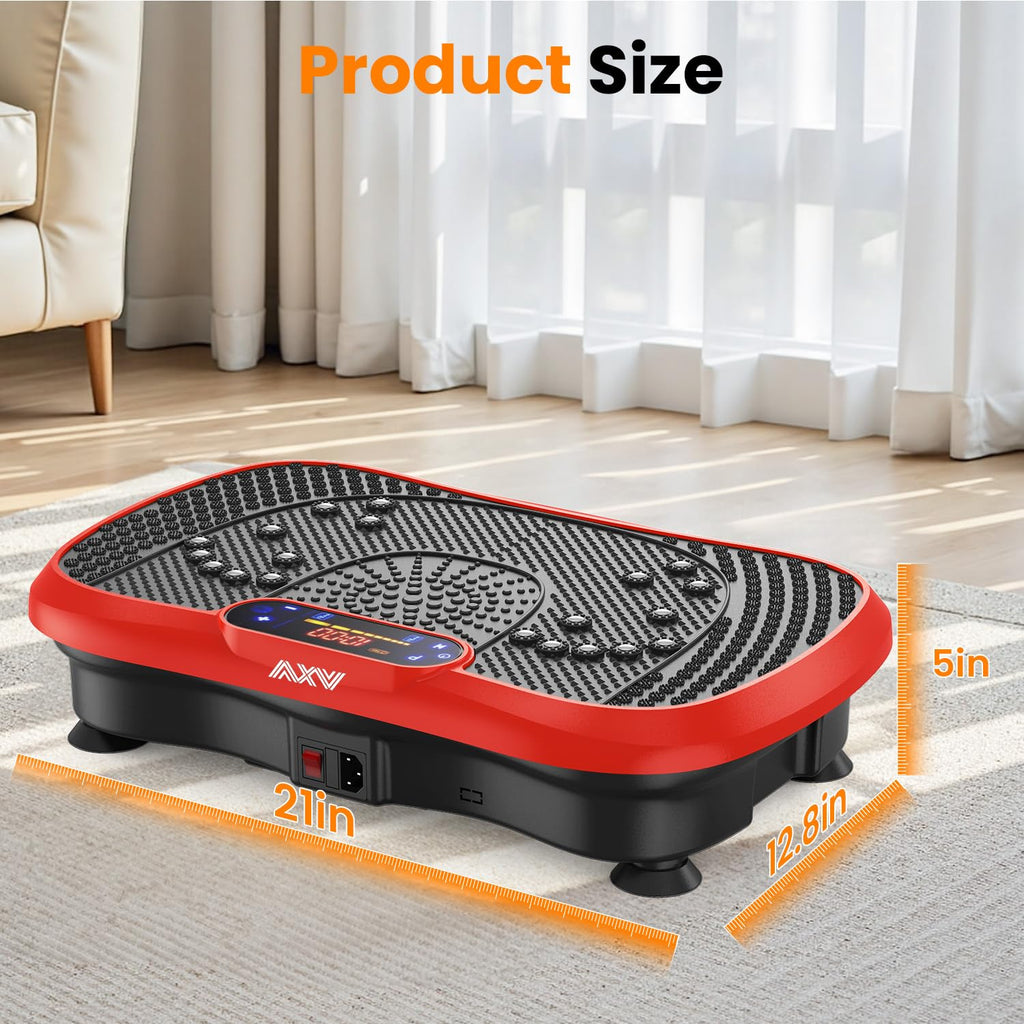 AXV Vibration Plate Fitness Platform Exercise Machine Vibrating Shaking Full Body Shaker Workout Vibrate Stand Shake Board Sport for Weight Loss Fat Burner for Gym Home Office