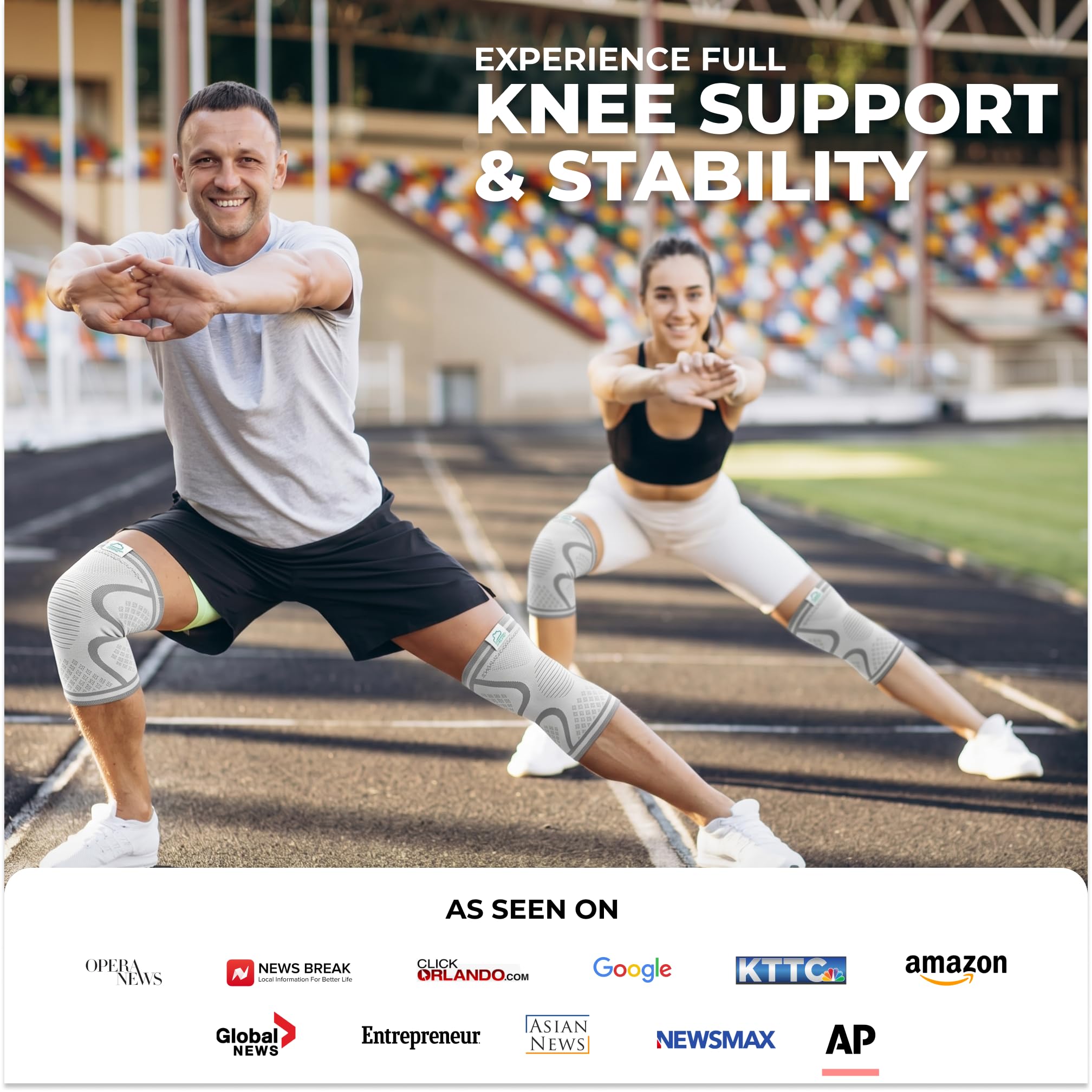 Modvel Compression Knee Brace for Women & Men, 2-Pack Knee Brace for Running Knee Pain, Knee Support Compression Sleeve, Workout Sports Knee Braces for Meniscus Tear, ACL & Arthritis Pain Relief