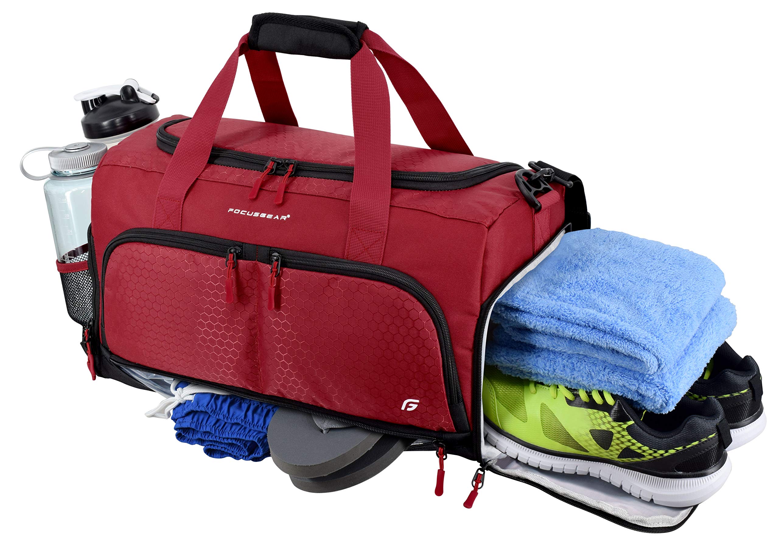 Ultimate Gym Bag 2.0: The Durable Crowdsource Designed Duffel Bag with 10 Optimal Compartments Including Water Resistant Pouch
